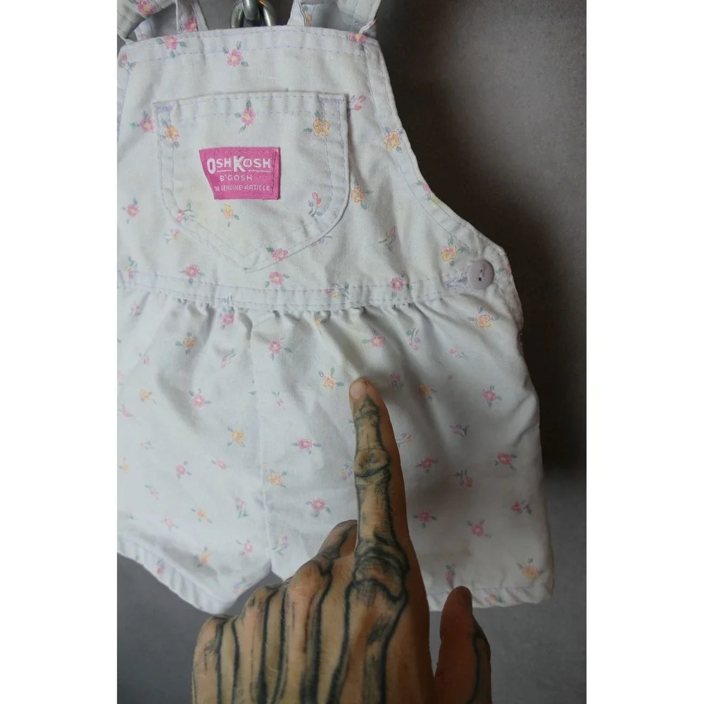 Vintage‎ OshKosh Bgosh Floral Overalls Romper 2T Baby Girl Summer Outfit Cute